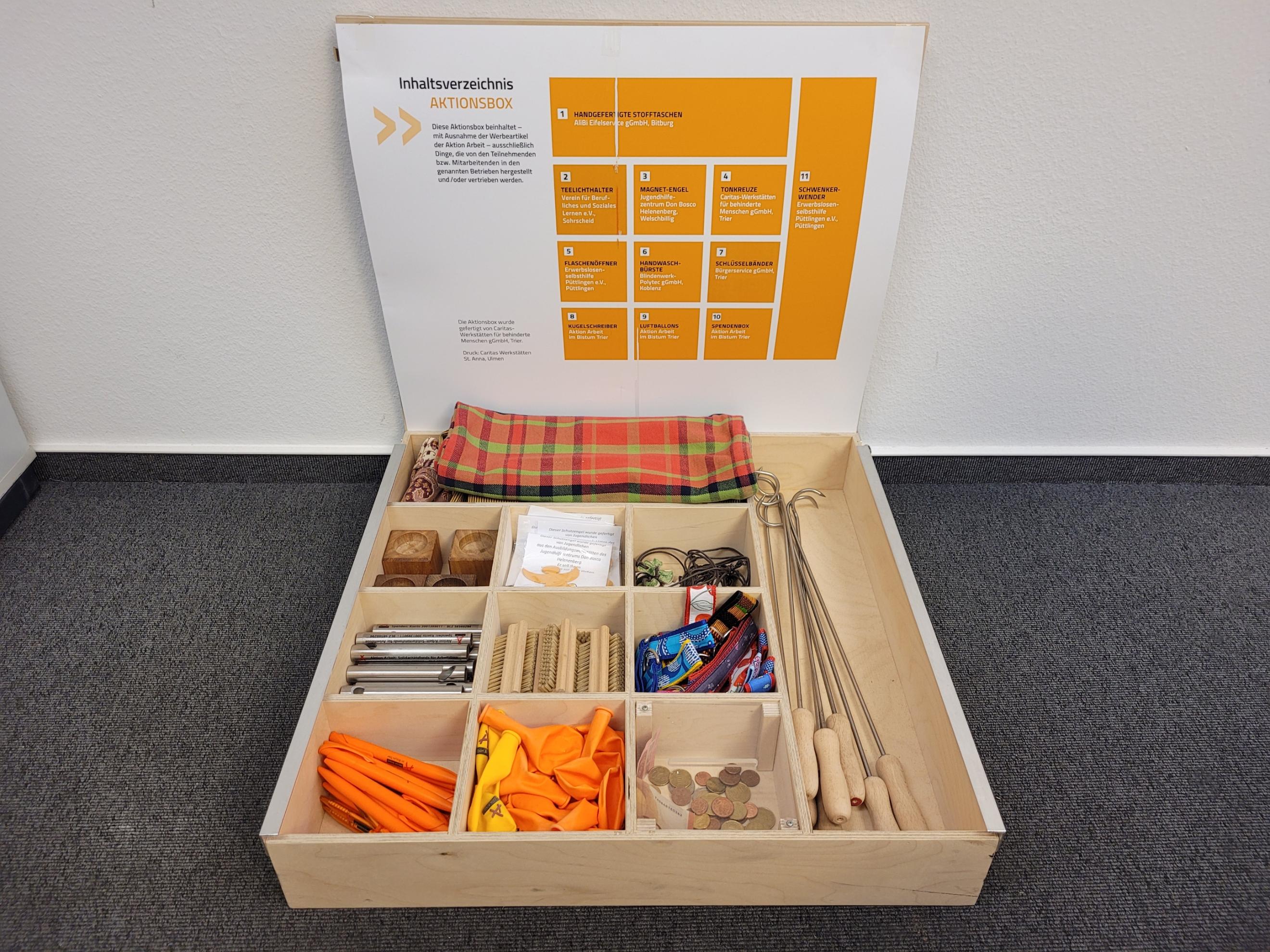 Foto der Aktionsbox der Aktion Arbeit